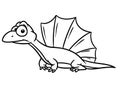 Dinosaur Dimetrodon Lizard animal character cartoon coloring page