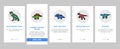 dinosaur dino animal cute onboarding icons set vector