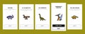 dinosaur dino animal cute onboarding icons set vector