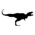 Dinosaur and dino monster icon. Black vector silhouette predator icon collection. Dinosaurs from the Jurassic period