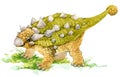 Dinosaur. Dinosaur Watercolor drawing. Dinosaur illustration.