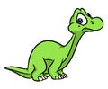 Dinosaur Diplodocus wonder cartoon illustration