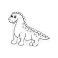 Dinosaur. Doodle icon. Drawing by hand. Coloring book. Vector illustration.