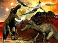 Dinosaur doomsday 3d rendering Royalty Free Stock Photo