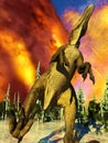 Dinosaur doomsday 3d rendering Royalty Free Stock Photo