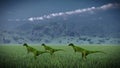 Dinosaur doomsday coming on 3d rendering Royalty Free Stock Photo