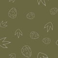 Dinosaur egg and footprint seamless pattern Royalty Free Stock Photo