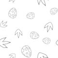 Dinosaur egg and footprint seamless pattern Royalty Free Stock Photo