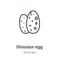 Dinosaur egg outline vector icon. Thin line black dinosaur egg icon, flat vector simple element illustration from editable stone Royalty Free Stock Photo