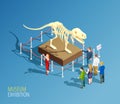 Dinosaur Exhibition Background Composition Royalty Free Stock Photo