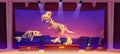 Dinosaur and fish skeletons in paleontology museum Royalty Free Stock Photo
