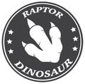 Dinosaur Footprint Circle Label Design