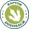 Dinosaur Footprint Green Circle Label Design With Text