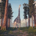 Brachiosaurus in the forest Royalty Free Stock Photo