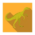 Dinosaur Gallimimus icon in flat style isolated on white background. Dinosaurs and prehistoric symbol