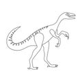 Dinosaur Gallimimus icon in outline style isolated on white background. Dinosaurs and prehistoric symbol