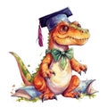 Dinosaur Graduate Student University School Watercolor Sublimation Clipart