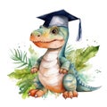 Dinosaur Graduate Student University School Watercolor Sublimation Clipart