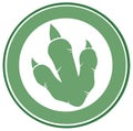 Dinosaur Green Footprint Circle Label Design