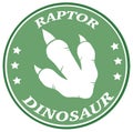 Dinosaur Green Footprint Circle Label Design