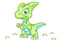 Dinosaur green little cartoon Illustrations