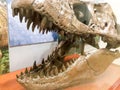 Dinosaur head with big teeth