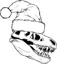 tyrannosaurus rex Dinosaur head in black and white outline vector illustration Royalty Free Stock Photo