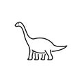 Black line icon for Dinosaur, herbivore and dangerous