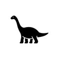 Black solid icon for Dinosaur, herbivore and dangerous