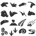 Dinosaur Icon Set Vector Royalty Free Stock Photo