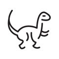 Dinosaur icon vector isolated on white background, Dinosaur sign , line symbol or linear element design in outline style Royalty Free Stock Photo