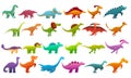 Dinosaur icons set, cartoon style Royalty Free Stock Photo