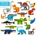 Dinosaur Icons Set Royalty Free Stock Photo