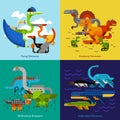 Dinosaur Icons Set Royalty Free Stock Photo