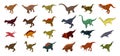 Dinosaur icons set, isometric style