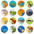 Dinosaur Icons Set Royalty Free Stock Photo