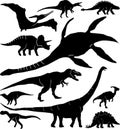 Dinosaur Isolated Collection Vector Outline Royalty Free Stock Photo