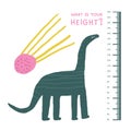Dinosaur kid height measurement, centimeter, chart