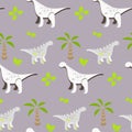 Dinosaur kid seamless vector pattern for textile print. Royalty Free Stock Photo