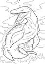 Dinosaur Kronosaurus illustration coloring book and education Royalty Free Stock Photo