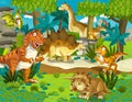 The dinosaur land - illustration for the children