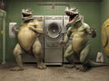 Dinosaur laundromat