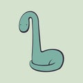 Dinosaur Loch Ness monster illustration