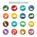 Dinosaur long shadow icons