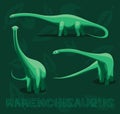 Dinosaur Mamenchisaurus Cartoon Vector Illustration