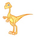 Dinosaur oviraptor yellow cartoon illustration Royalty Free Stock Photo