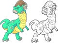 Dinosaur pachycephalosaurus, illustration design