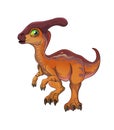 Dinosaur parasaurolophus cartoon illustration Dino baby