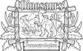 Dinosaur parasaurolophus, coloring book, contour picture