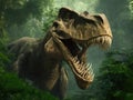 Dinosaur in the park. Giant tyrannosaurus, ai generative Royalty Free Stock Photo